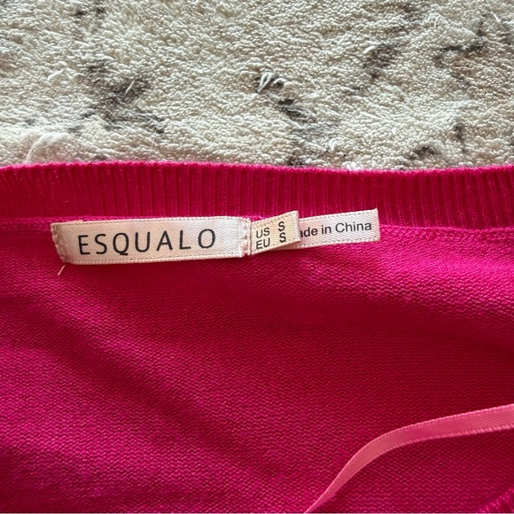 Esqualo Minimalist Preppy Pink Button Cardigan - Picture 5 of 5